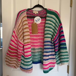 Listicle Multicolor Striped Cardigan